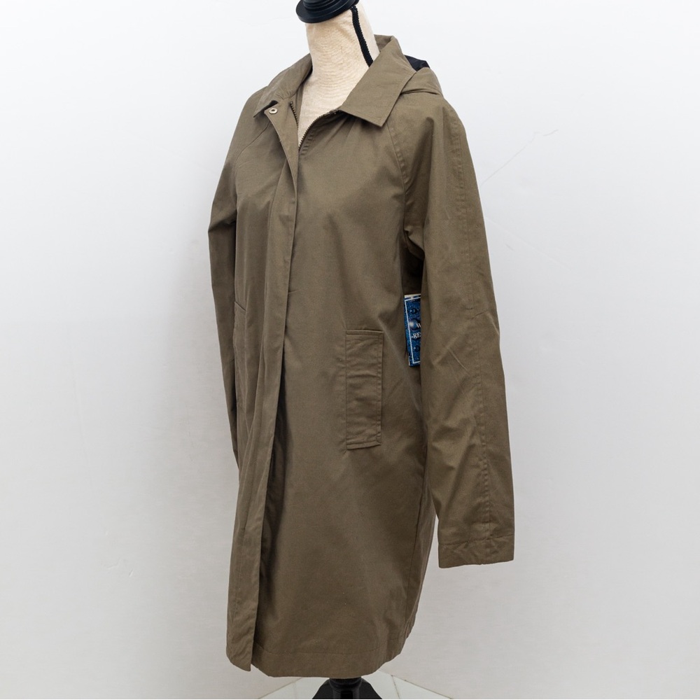 Olive rain jacket water resistant trench coat olive Kathy Ireland M - Picture 6 of 16